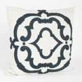 thumbnail image 1 of Embroidered Design Cotton Throw Pillow, Down Filler Included, 17-inch Square (Navy), 1 of 1