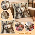 thumbnail image 1 of Embroidered Donkey Throw Pillow Cover, 45cm*45cm Cute Animal Couple Decorative Pillowcase, Cozy Home Decor for Sofa, Bedroom, Unique Gift for Animal Lovers & Housewarming, 1 of 6