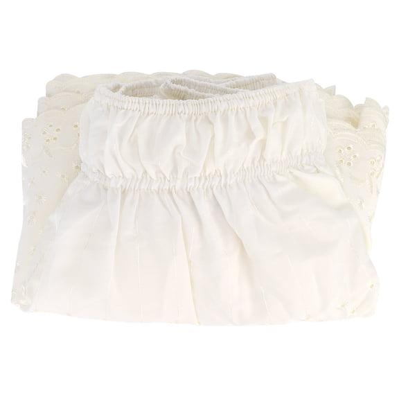 Embroidered Elastic Dust Ruffle Wrap-Around Bed Skirt for Twin/Full Size Bed (120*200cm)
