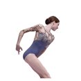 thumbnail image 1 of Embroidered Elastic Mesh Ballet Leotard Women Three-quarter Sleeve Gymnastics Bodysuit Dancewear, 1 of 8