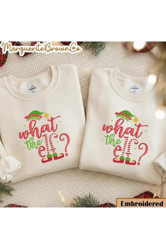 Embroidered Elf Christmas Sweatshirt, What The Elf Sweater, Elf Christmas Sweatshirt, The Elf Christmas Jumper, Christmas Gift For Boys Girl
