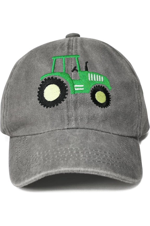 Embroidered Farm Tractor Hats for Boys Girls