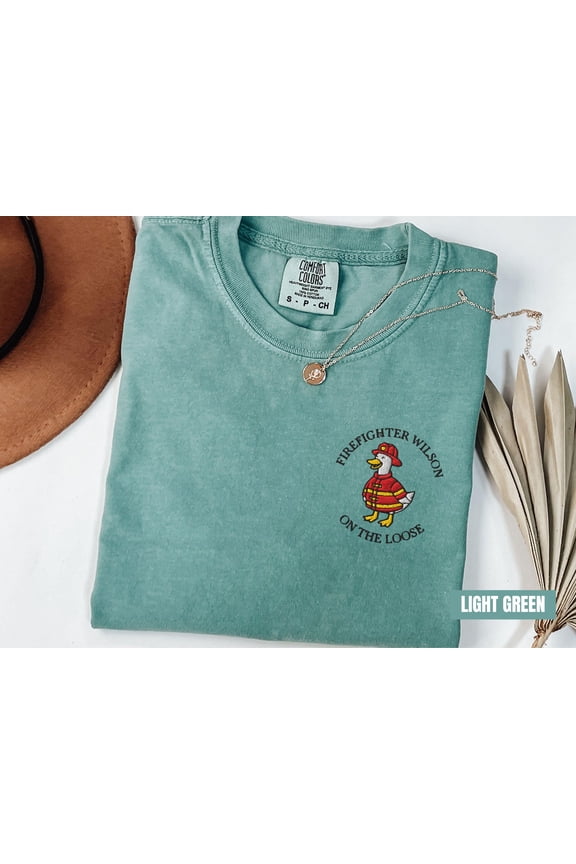 Embroidered Firefighter Goose Shirt, Unisex Goose Firefighter Gift, Gifts For Fire Fire Man