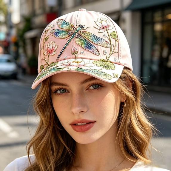 Embroidered Floral Baseball Cap Adjustable Lightweight Breathable Garden Morning Hat for Outdoor Summer Spring