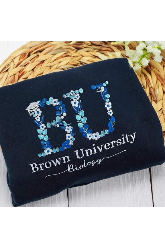 Embroidered Floral Letter Sweatshirt - Custom University Sorority Gift, Custom Embroidered Sweatshirt
