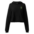 thumbnail image 1 of Embroidered Florals Crop Hoodie (Black, S), 1 of 4