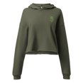 thumbnail image 1 of Embroidered Florals Crop Hoodie (Military Green, M), 1 of 4