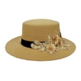 thumbnail image 1 of Embroidered Flower Fedora Hat for Women's Felt Hat Flat Hat Jazz Cap, 1 of 3