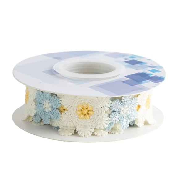 Embroidered Flower Ribbon 9.84Ft Lace Trim Sun Flower DIY Ribbon Lace Sewing Embroidery Ribbon for Wedding Dress Hairband Clothes Decoration