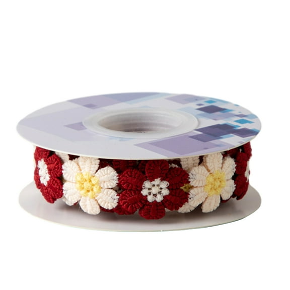 Embroidered Flower Ribbon 9.84Ft Lace Trim Sun Flower DIY Ribbon Lace Sewing Embroidery Ribbon for Wedding Dress Hairband Clothes Decoration