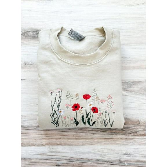 Embroidered Flower Sweatshirt