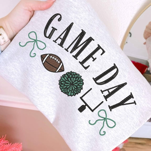 Embroidered Football Game Day Sweatshirt, Football School Pride Sweatshirt, Sports Mom Sweatshirt, College Football Sweatshirt