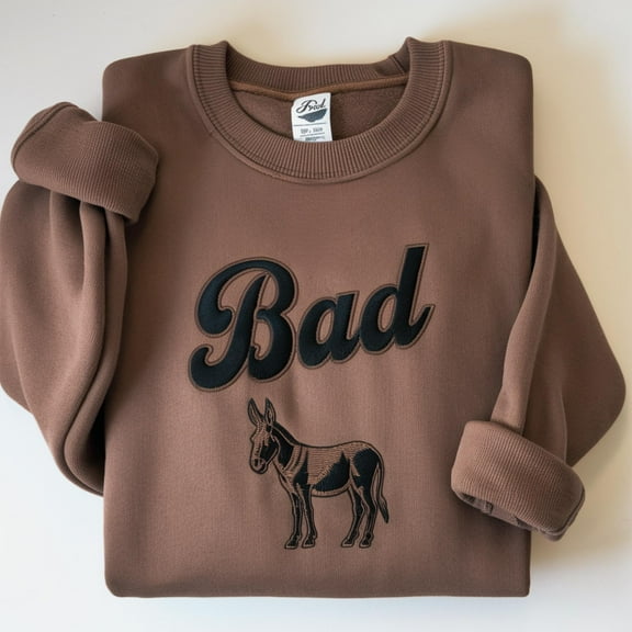 Embroidered Funny Bad Ass Donkey T Shirt for Men and Women