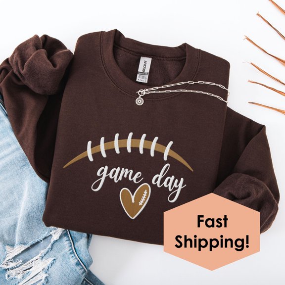 Embroidered Game Day Football Shirt, Comfy Sweatshirt, Cozy Hoodie, Soft Beanie, Football Fan Gift, Game Day Shirt, School Spirit Shirt