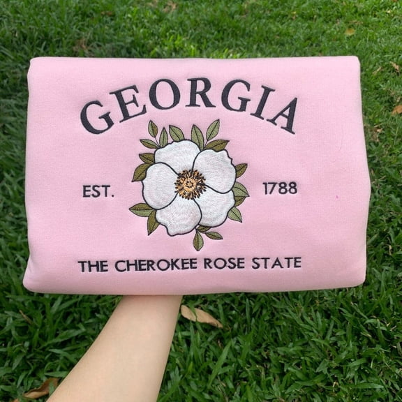 Embroidered Georgia Cherokee Rose Sweatshirt