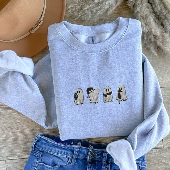 Embroidered Ghost Black Cats Sweatshirt