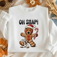 thumbnail image 1 of Embroidered Gingerbread Christmas Sweatshirt, Funny Candy Cane Crewneck, Broken Cookie Design, Holiday Gift, Gift for Her & Him, 1 of 4
