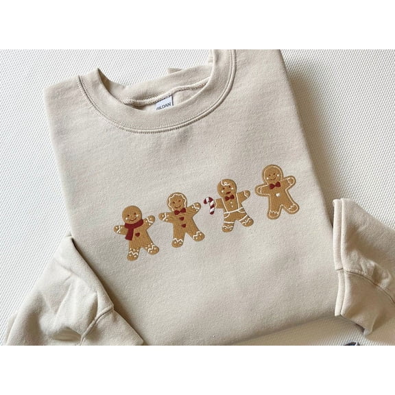Embroidered Gingerbread Christmas Sweatshirt