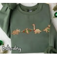 thumbnail image 1 of Embroidered Gingerbread Dinosaur Christmas Sweatshirt Hoodie: Holiday Dino Lovers Crewneck, 1 of 5