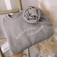 thumbnail image 1 of Embroidered God Is Working Sweatshirt, 1 of 5