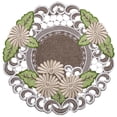 thumbnail image 1 of Embroidered Gold Daisy on Brown Doily (15" Round), 1 of 6