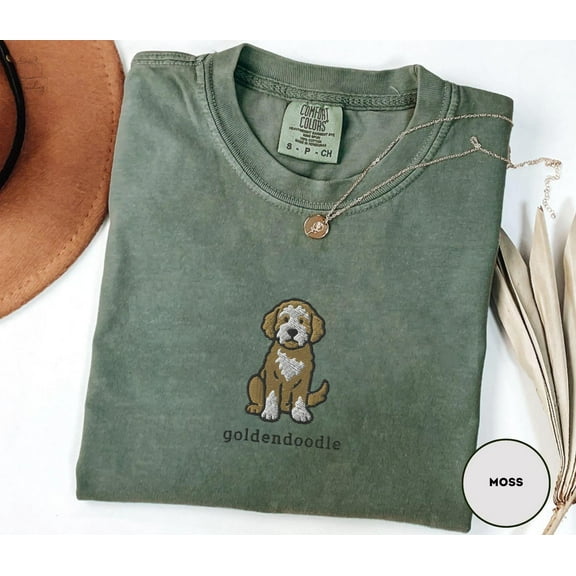Embroidered Goldendoodle Shirt Comfort Colors: Golden Doodle Mama Shirt