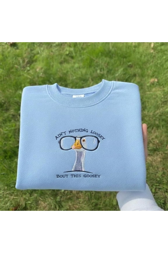 Embroidered Goose Meme Shirt, Funny Animal Weirdcore Gift
