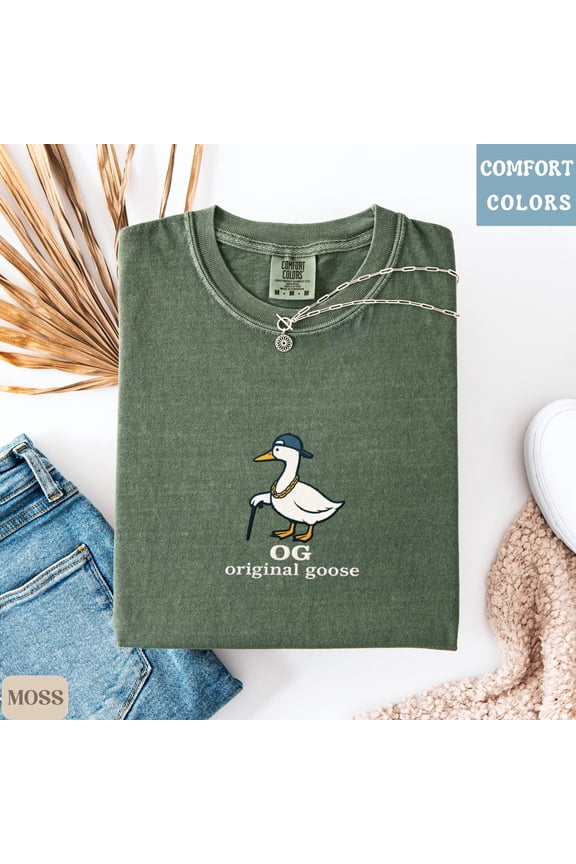 Embroidered Goose Shirt Funny Animal Meme Tee
