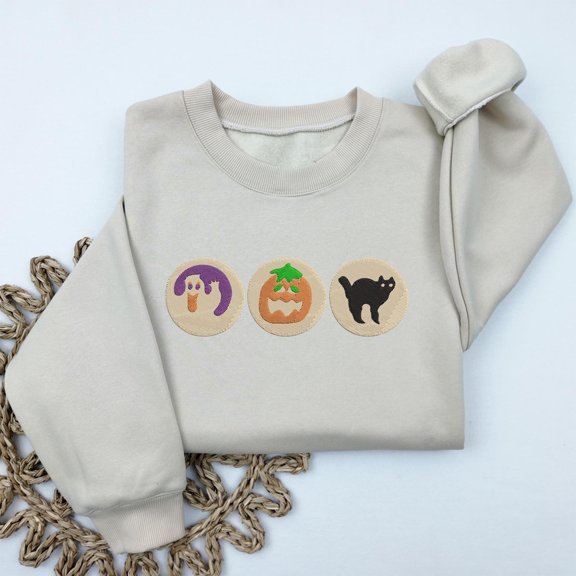 Embroidered Halloween Sugar Cookie Sweatshirt