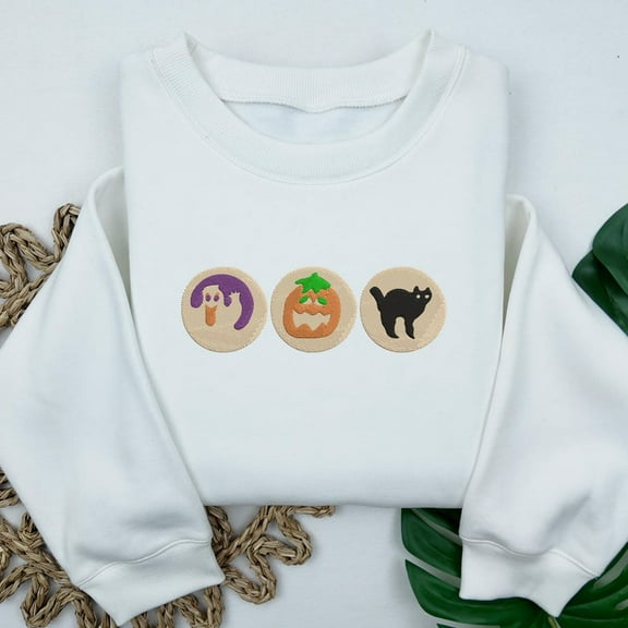 Embroidered Halloween Sugar Cookie Sweatshirt