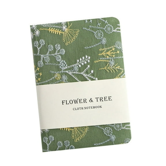 Embroidered Hardcover Notebook 256 Pages Colleged Ruled Small Journal Memobook Notepads for Student Women Journaling