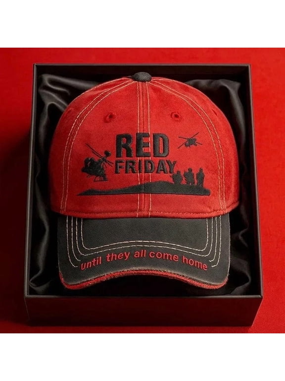 Embroidered Hat, Quality Stitching & Family Togetherness, Red Friday Reunion Cap for All, Perfect for Gatherings or Home, Comfortable Fit