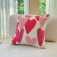 thumbnail image 1 of Embroidered Heart Sofa Pillow Cover for Valentine's Day Home Decor, Bedroom Cushion Case, Festive Throw Pillow Accent - 17.72x17.72 inches, 1 of 8