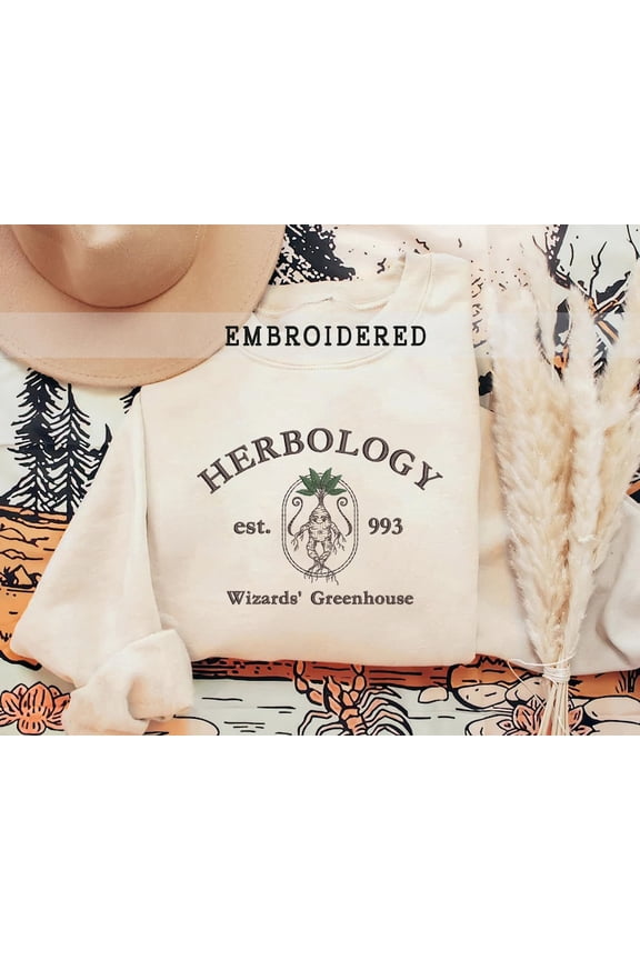 Embroidered Herbology Wizard Sweatshirt