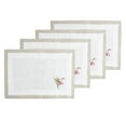 thumbnail image 1 of Embroidered Holly Christmas Tree Double-Layer Holiday Decorative Placemat (Natural+White Placemat 13"x19"-Set of 4), 1 of 5