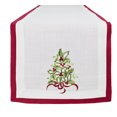 thumbnail image 1 of Embroidered Holly Christmas Tree Double-Layer Holiday Decorative Table Runner (Red+White Runner 16"x96"), 1 of 5
