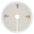 thumbnail image 1 of Embroidered Holly Christmas Tree Double-Layer Holiday (Natural+White Tree Skirt 53"), 1 of 4