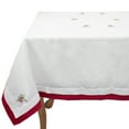 thumbnail image 1 of Embroidered Holly Christmas Tree Double-Layer Holiday Tablecloth (White+Red 54"x54" Tablecloth), 1 of 1