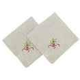 thumbnail image 1 of Embroidered Holly Christmas Tree Holiday Decorative Cloth Napkin (Natural Napkin 20"x20"-Set of 4), 1 of 4