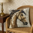 thumbnail image 1 of Embroidered Horse Pillow Cover 18x18 Inch, Soft Plush Throw Pillow Case for Sofa Bedroom Living Room, Farmhouse Home Decor Cushion Cover, 1 of 5