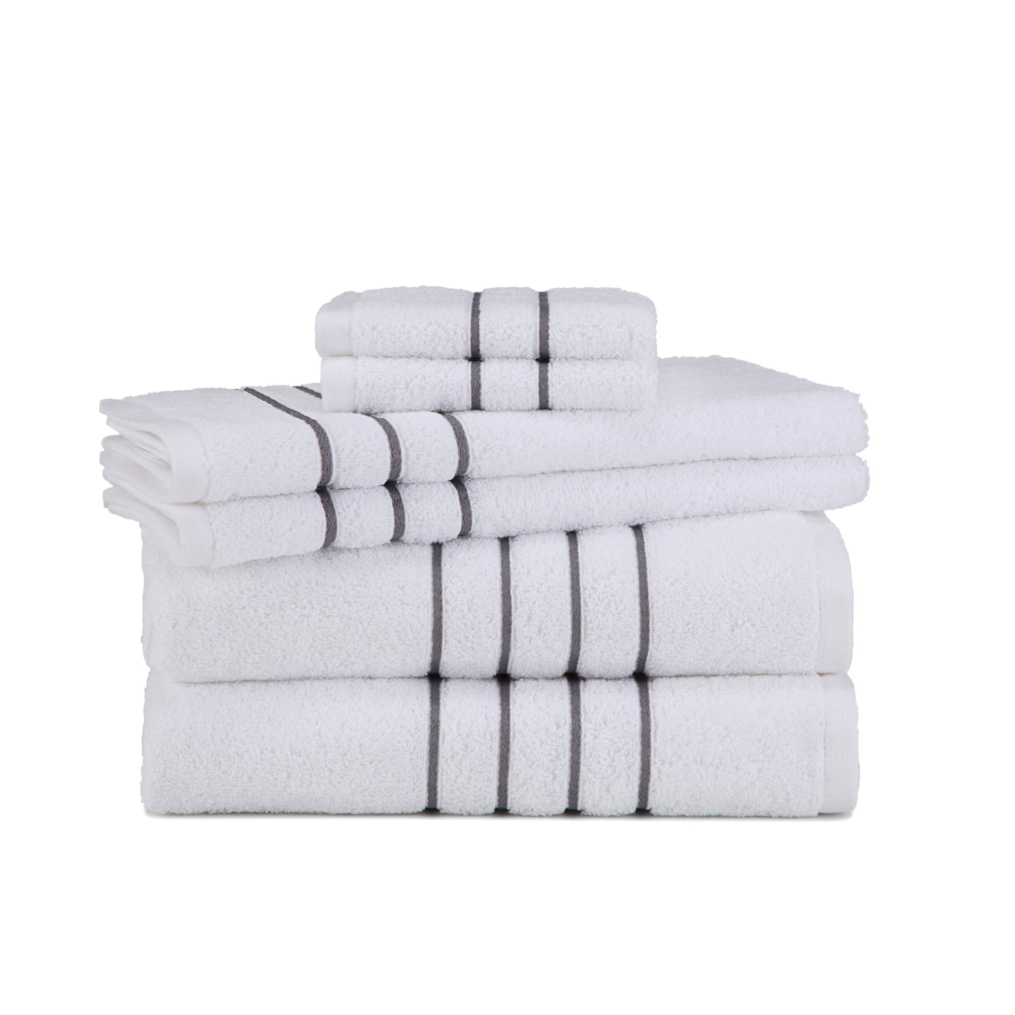 Embroidered Hotel Collection 6-Piece Light Grey Towel Set - Walmart.com