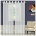 thumbnail image 1 of Embroidered Imperial Trellis Sheer Grommet Curtain Panel Set by Blue Nile Mills, 52" x 84", White, 1 of 4