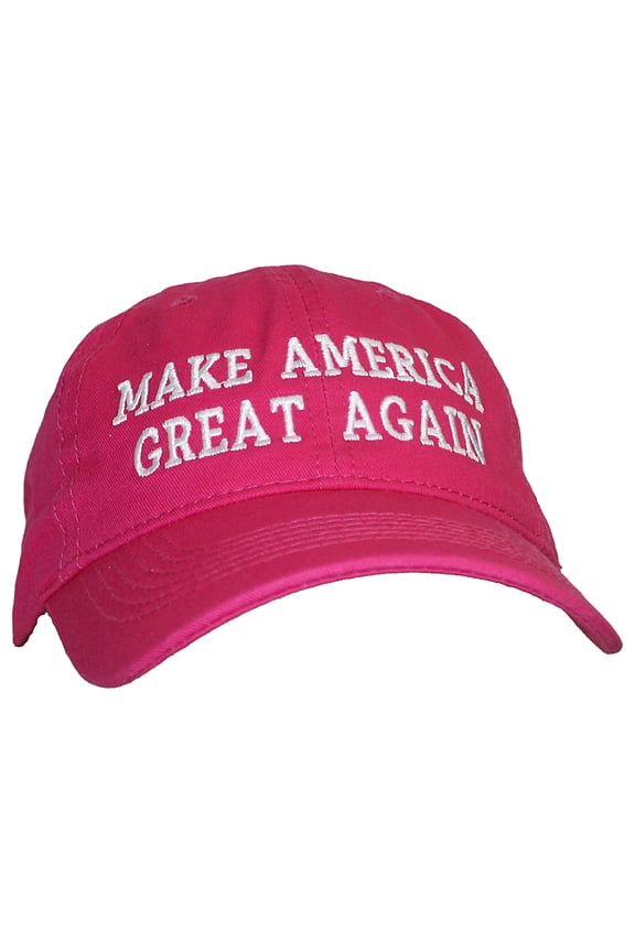 Embroidered In The USA Make America Great Again Strapback Dad Hat W/Metal Buckle - Dark Pink