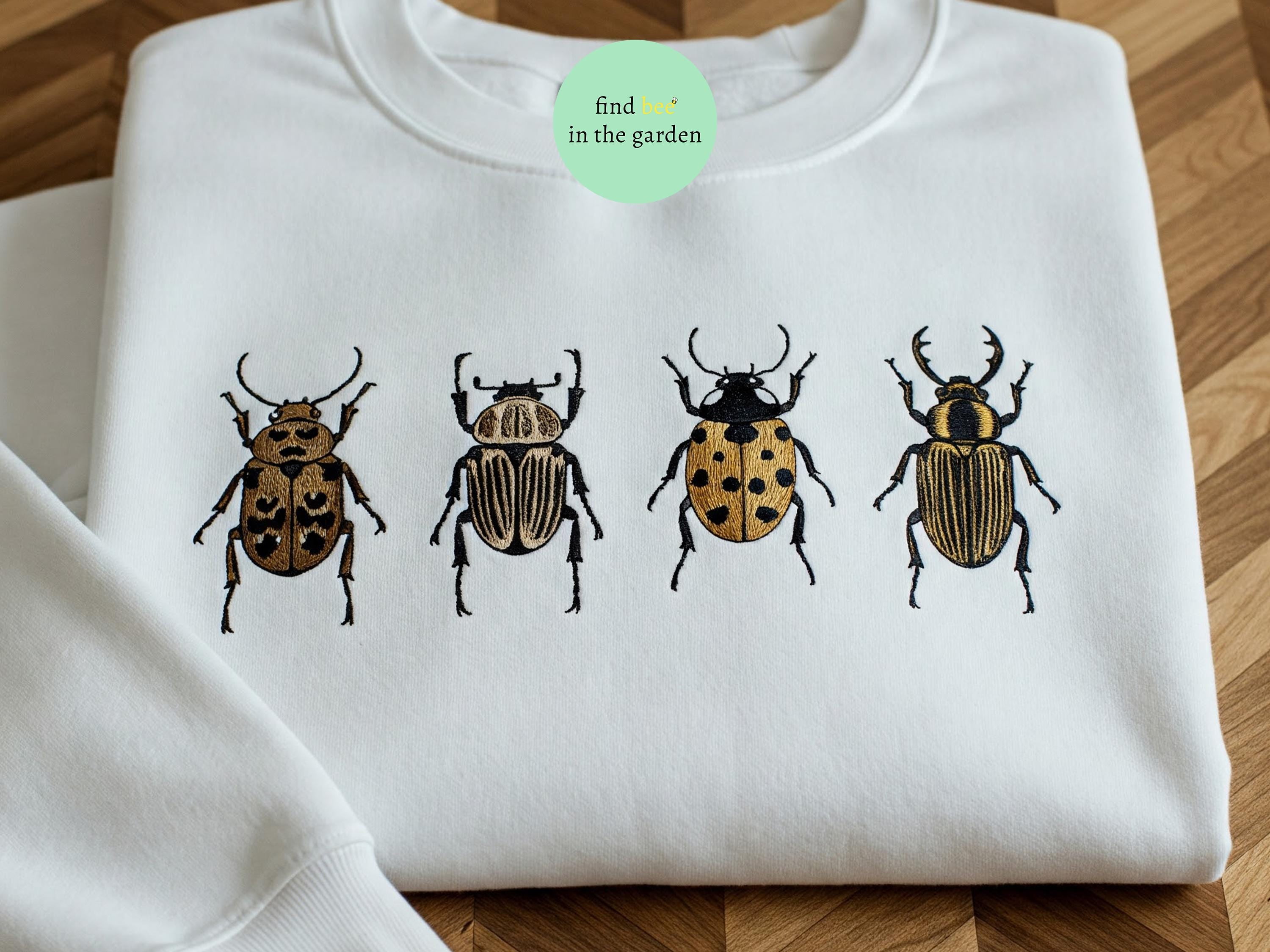 Embroidered Insect Sweatshirt, Beetle Sweater Embroidery, Whimsigoth ...
