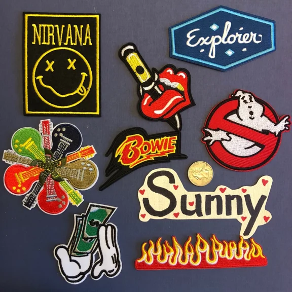Embroidered Iron On Sew On Cloth Patch Craft Diy Badge Fabric Kiss Lip Money
