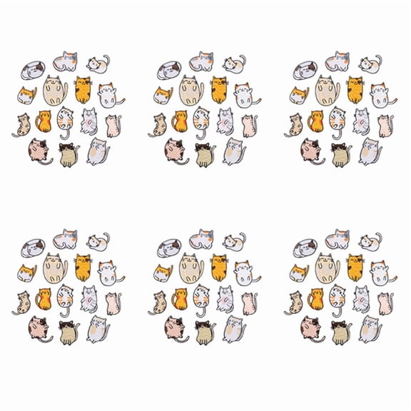 Embroidered Iron on Patches, 90PCS Vivid Cute Cat Embroidery Patches for Jeans Jackets Sewing Applique DIY Accessory