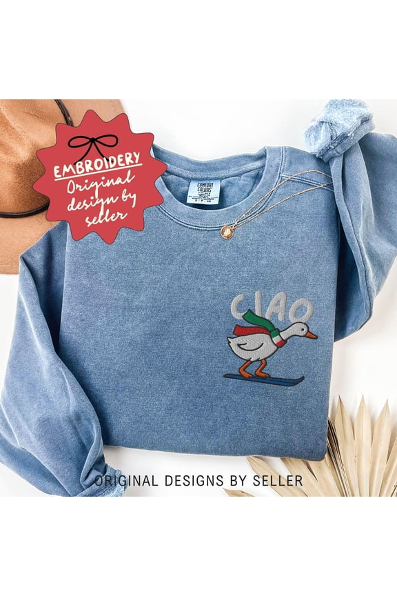 Embroidered Italia Sweatshirt, Winter Olympics, Italia Sweatshirt