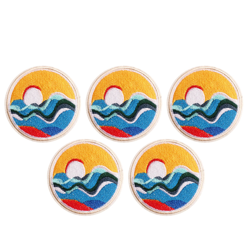 Embroidered Jeans Pants Patches 15 Pcs Sunrise Sunset Repair Clothing