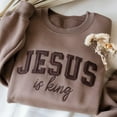 thumbnail image 1 of Embroidered Jesus Is King Shirt: Minimalist Christian Apparel, 1 of 5