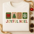 thumbnail image 1 of Embroidered Joyful Noel Sweatshirt, Christmas Quilt Block Crewneck, Holiday Pullover, Festive Gift, Traditional Xmas Shirt, 1 of 4